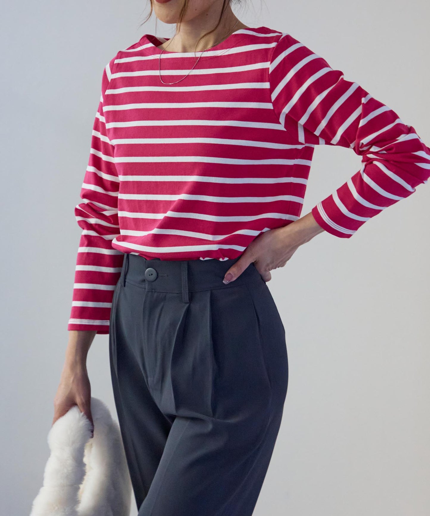 ボートネックボーダーTEE