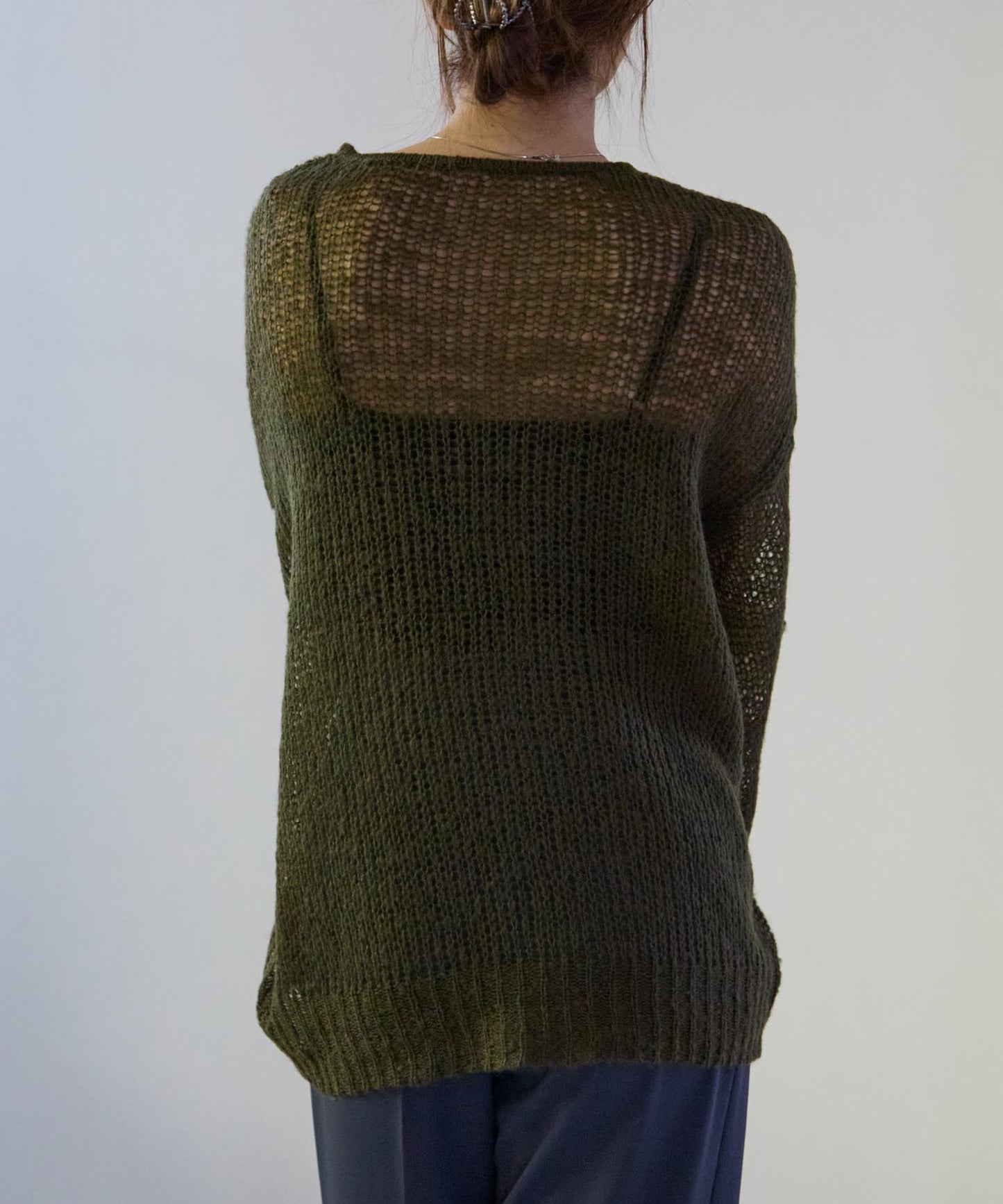 シアーモヘアタッチロングニットプルオーバー