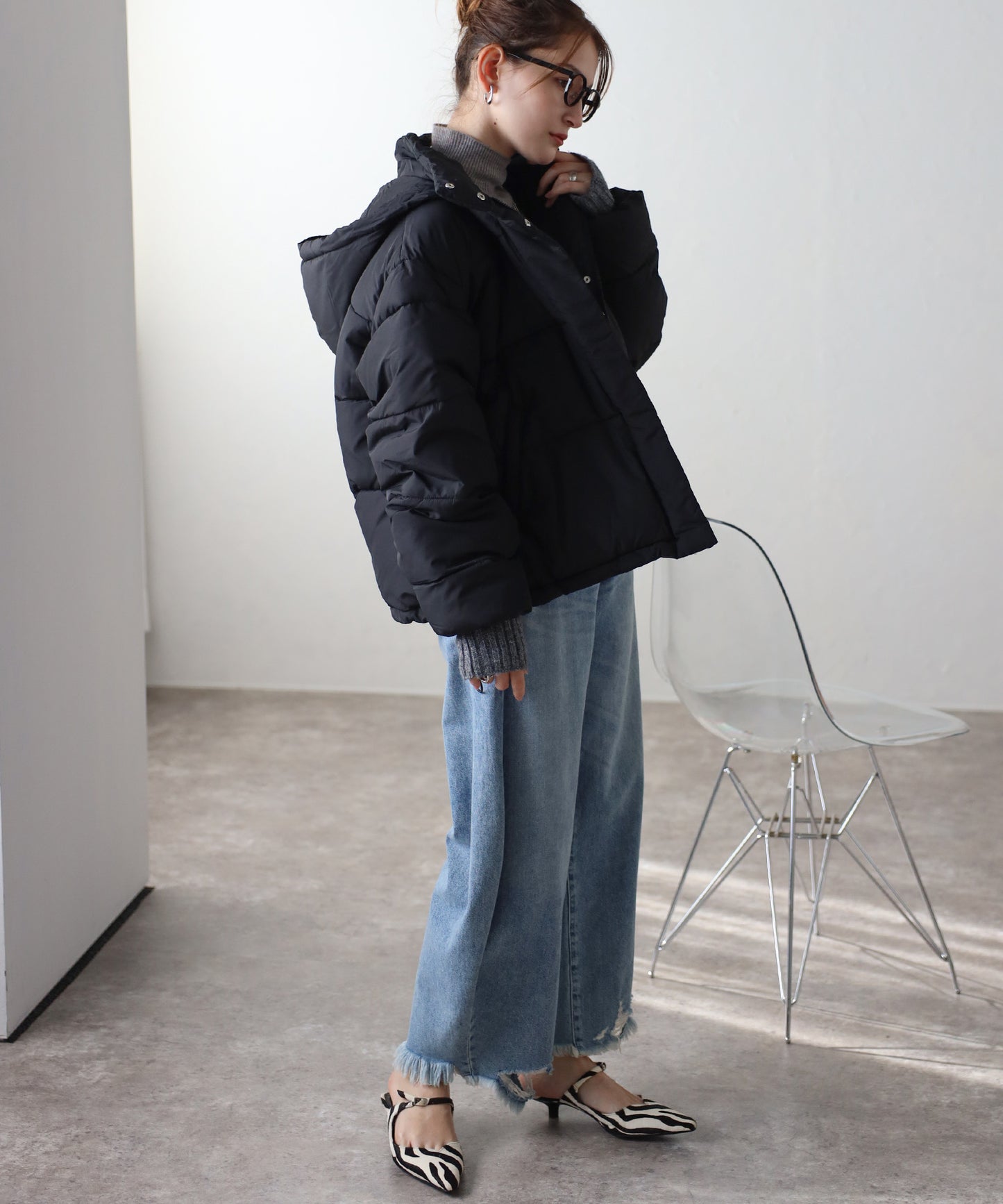 フード付き中綿ジャケット