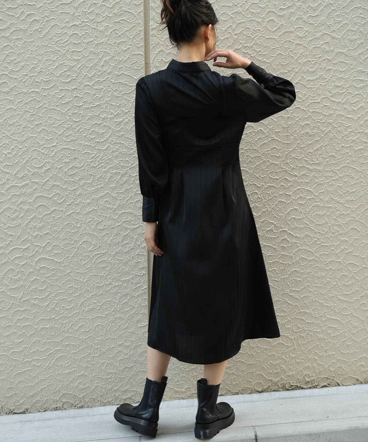 レイヤード風シャツワンピ