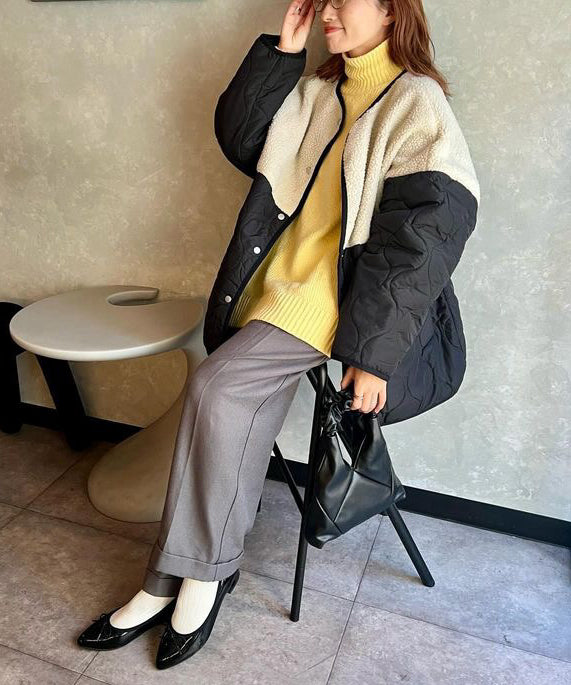 ボア切り替え中綿ブルゾン
