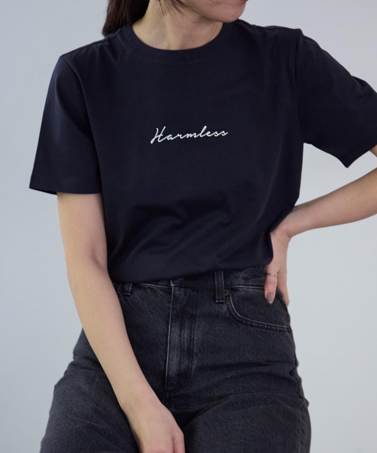胸元フロントプリント 半袖サイロTシャツ