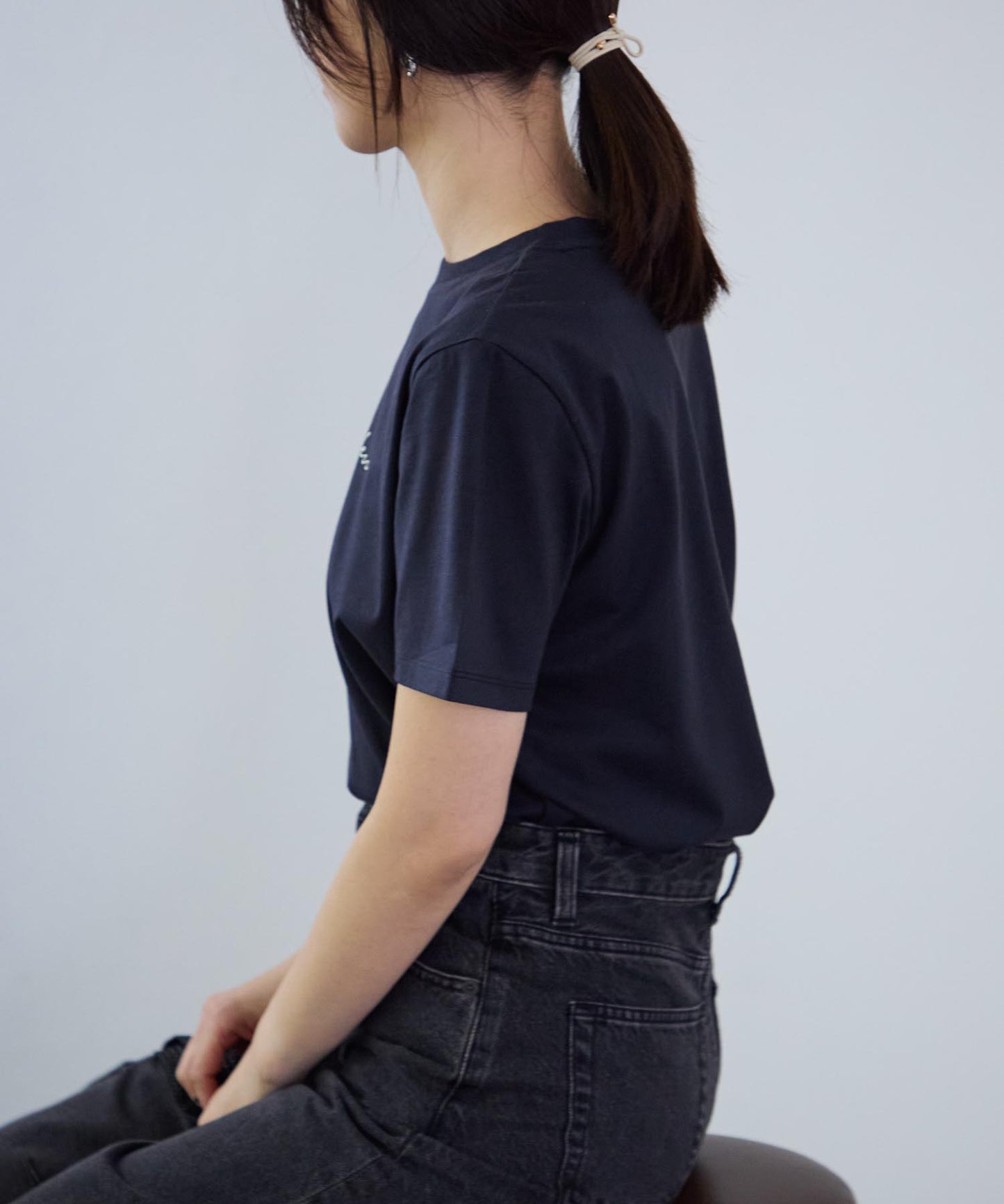 胸元フロントプリント 半袖サイロTシャツ