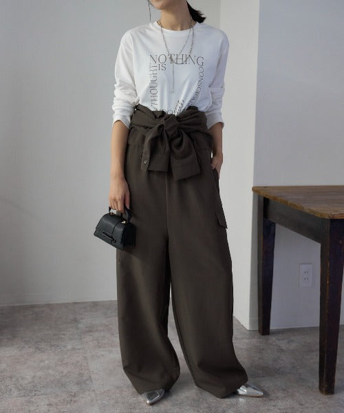 スクエアロゴプリントT/スーパーストレッチ 長袖ロンT