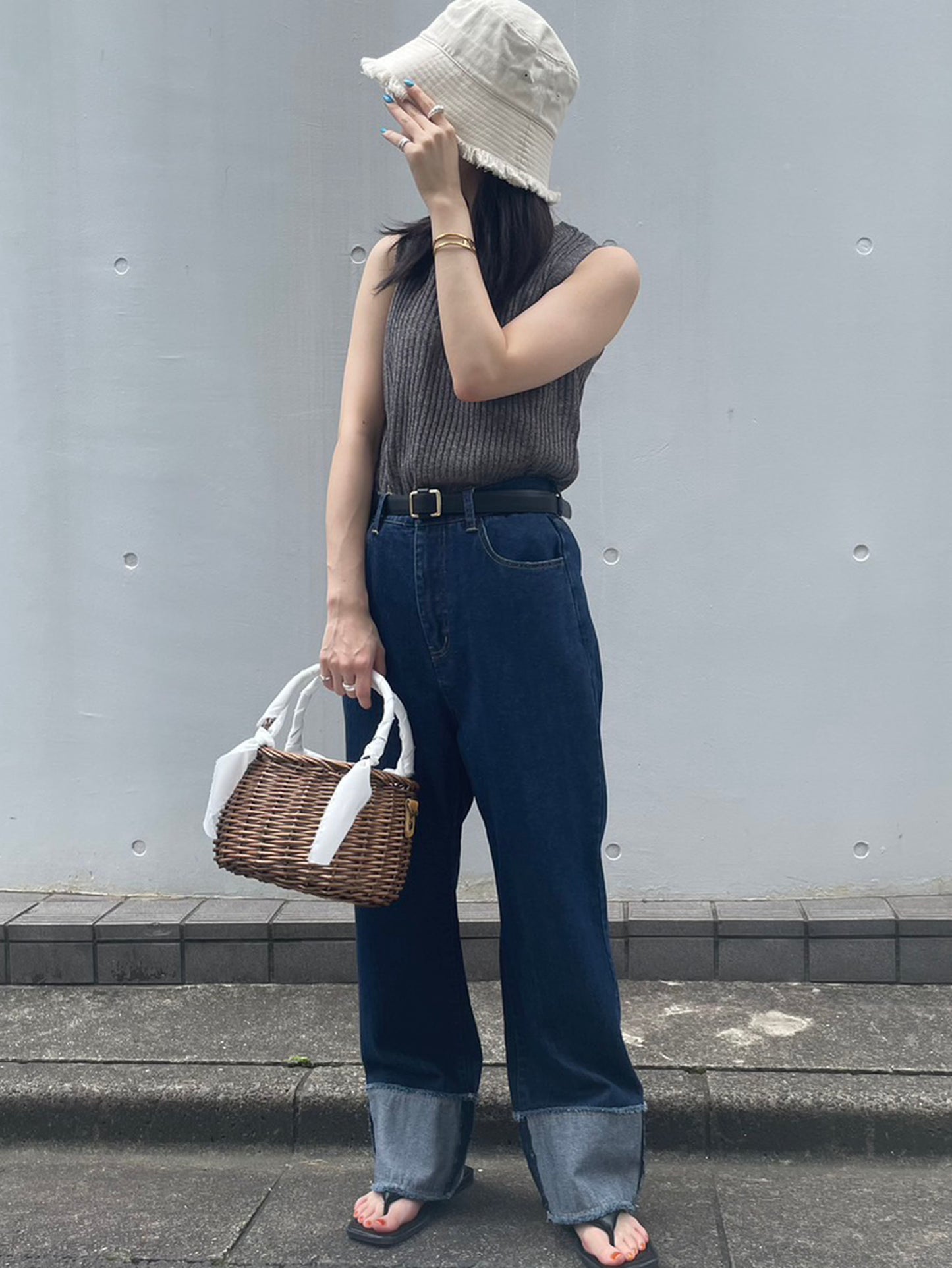 ロールアップデニムパンツ