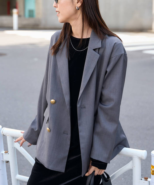 オーバーサイズ ダブルテーラードジャケット