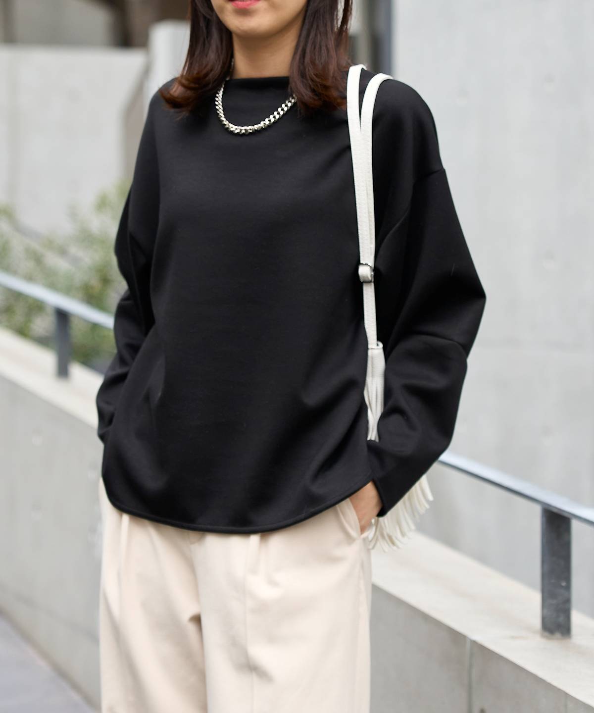 コクーンスリーブ長袖トップス