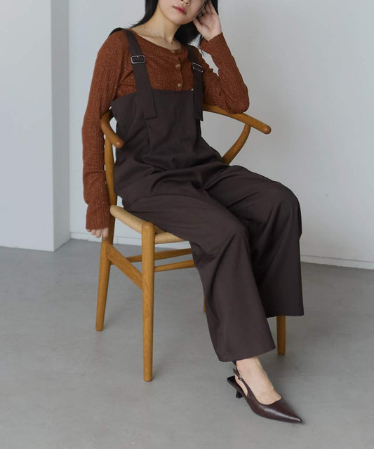 ハイウエストタックワイドパンツ/セットアップ