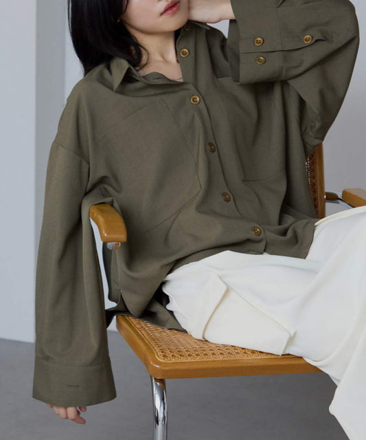 ワイドスリーブポケットシャツ/2袖2way仕様