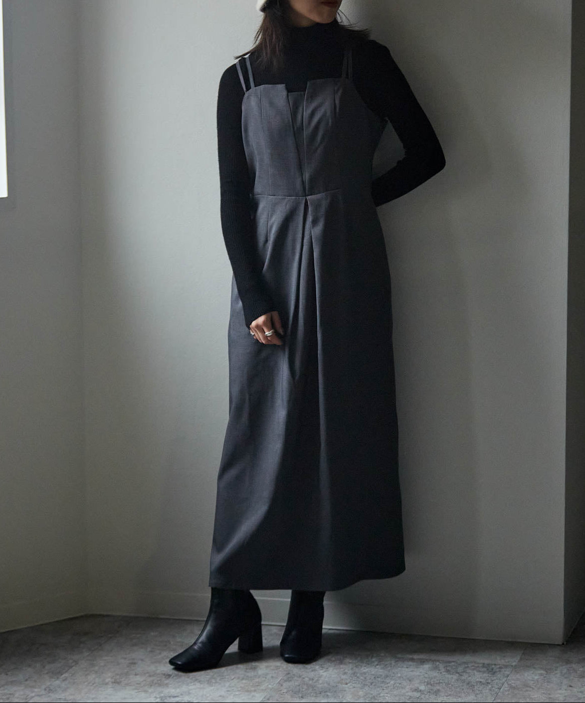 ウエスト切り替えキャミワンピース