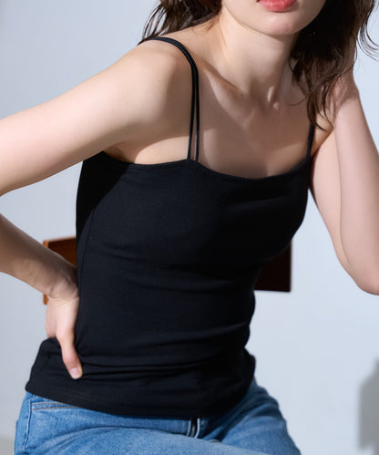 カップ付きダブルストラップキャミソール/ベアトップ