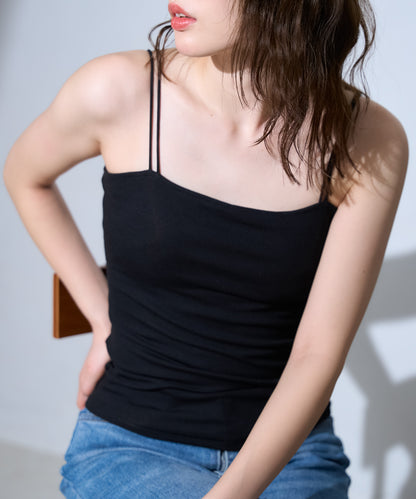 カップ付きダブルストラップキャミソール/ベアトップ