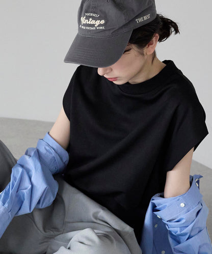 フレンチスリーブZIP付きトップス