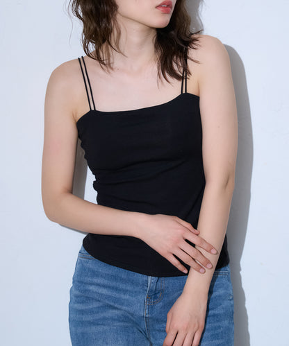 カップ付きダブルストラップキャミソール/ベアトップ