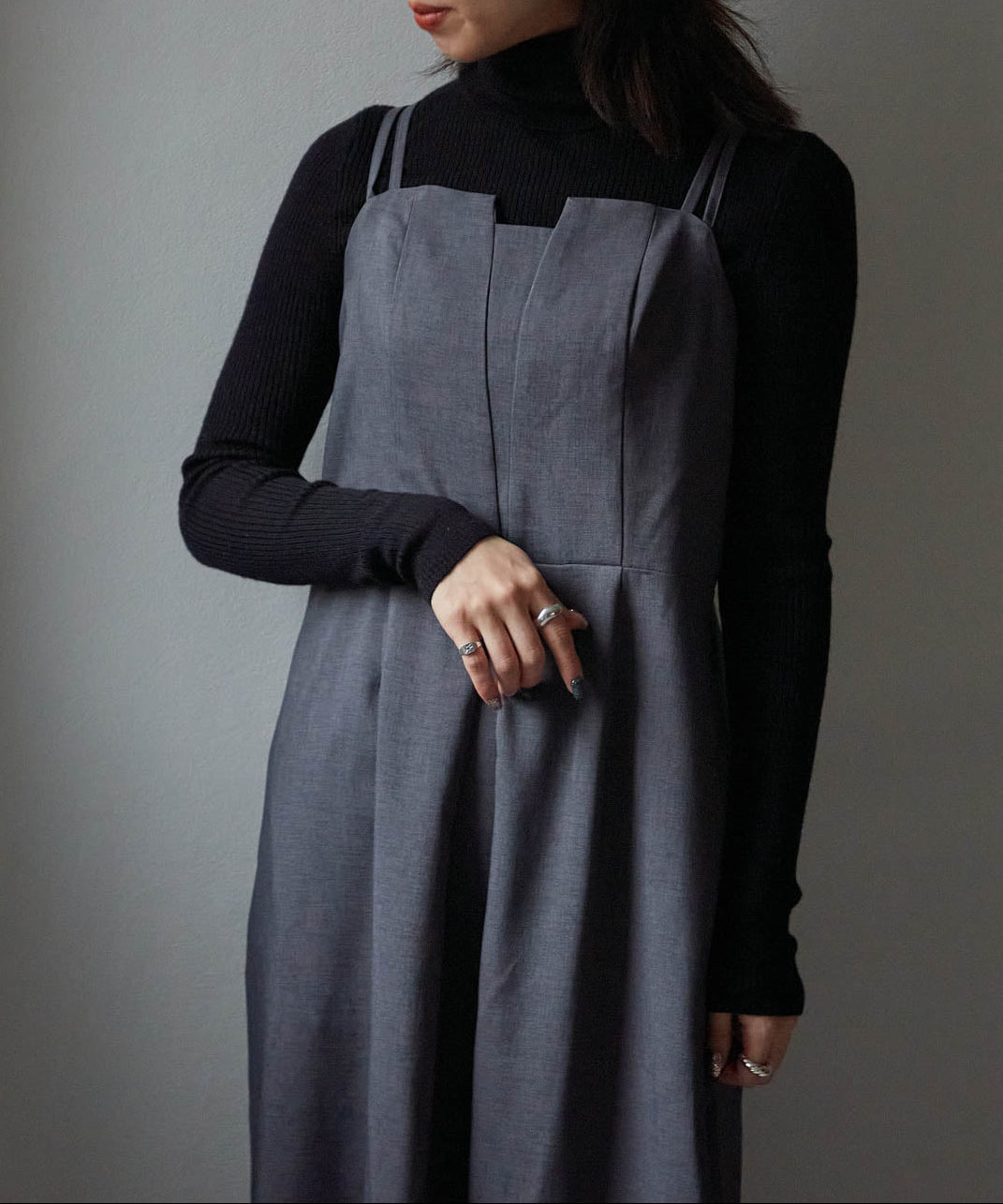 ウエスト切り替えキャミワンピース