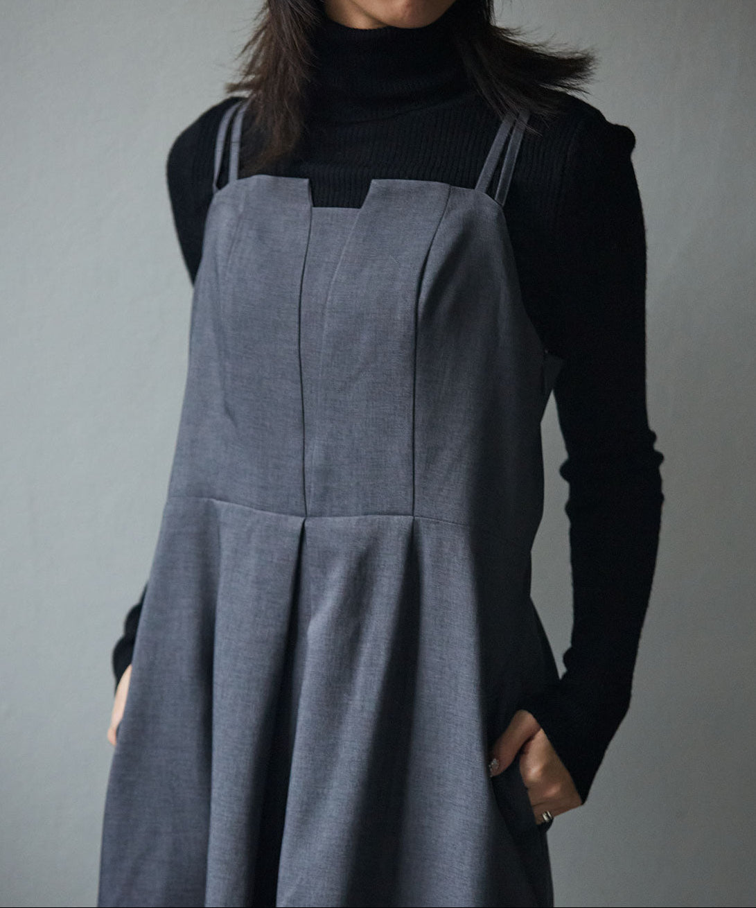 ウエスト切り替えキャミワンピース