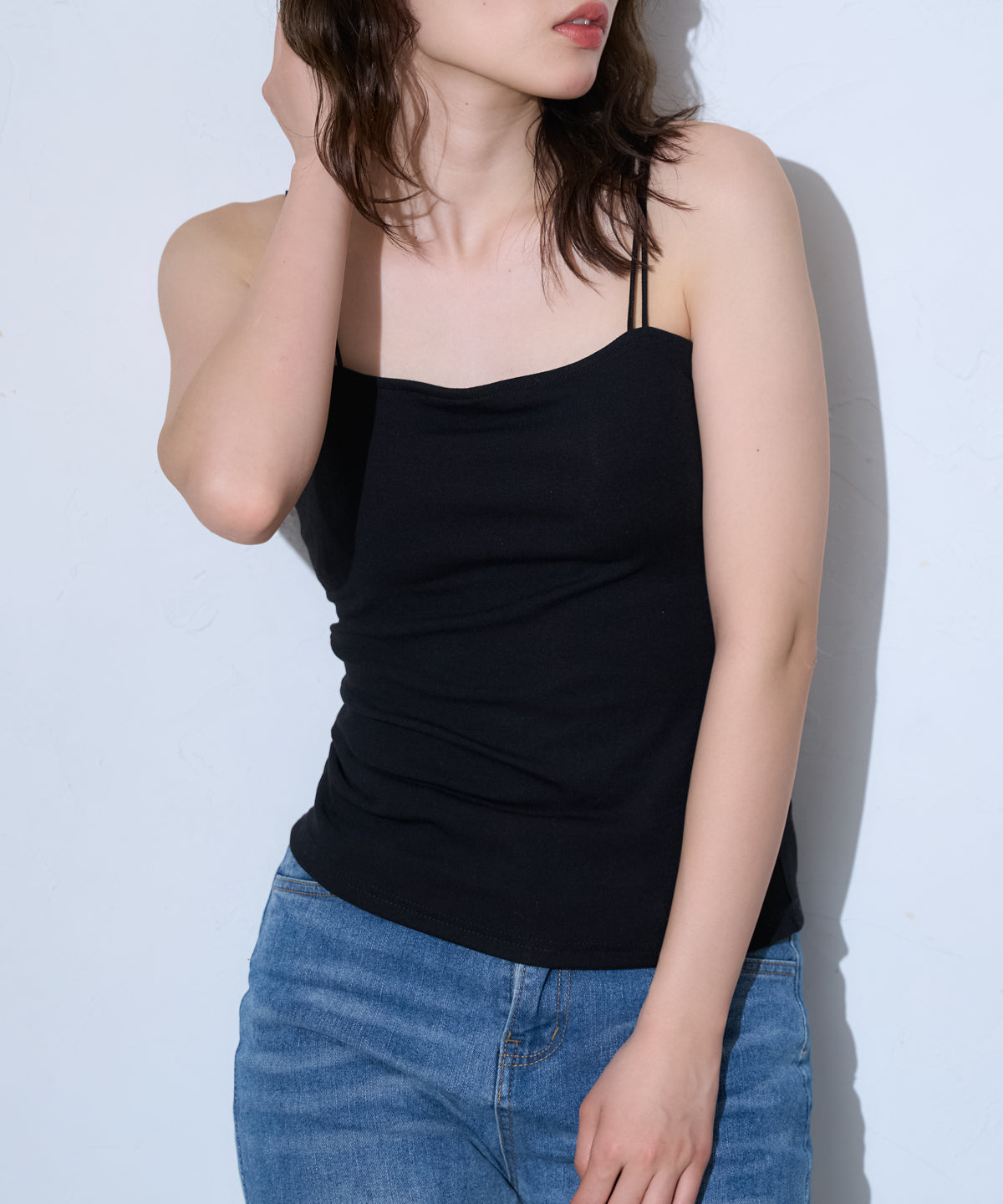 カップ付きダブルストラップキャミソール/ベアトップ