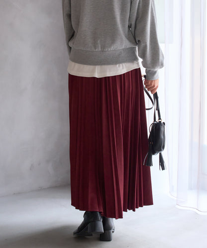 ポンチスエードプリーツスカート
