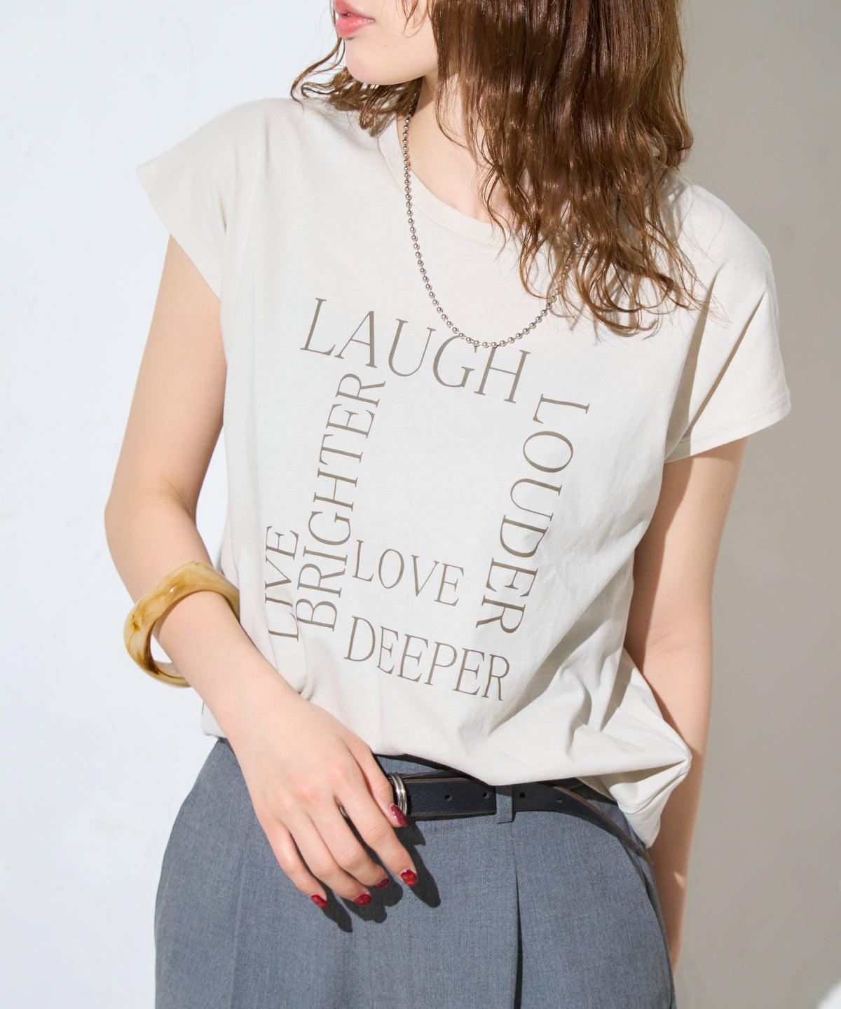 スクエアロゴ フレンチスリーブTシャツ/サイロ コットンTシャツ