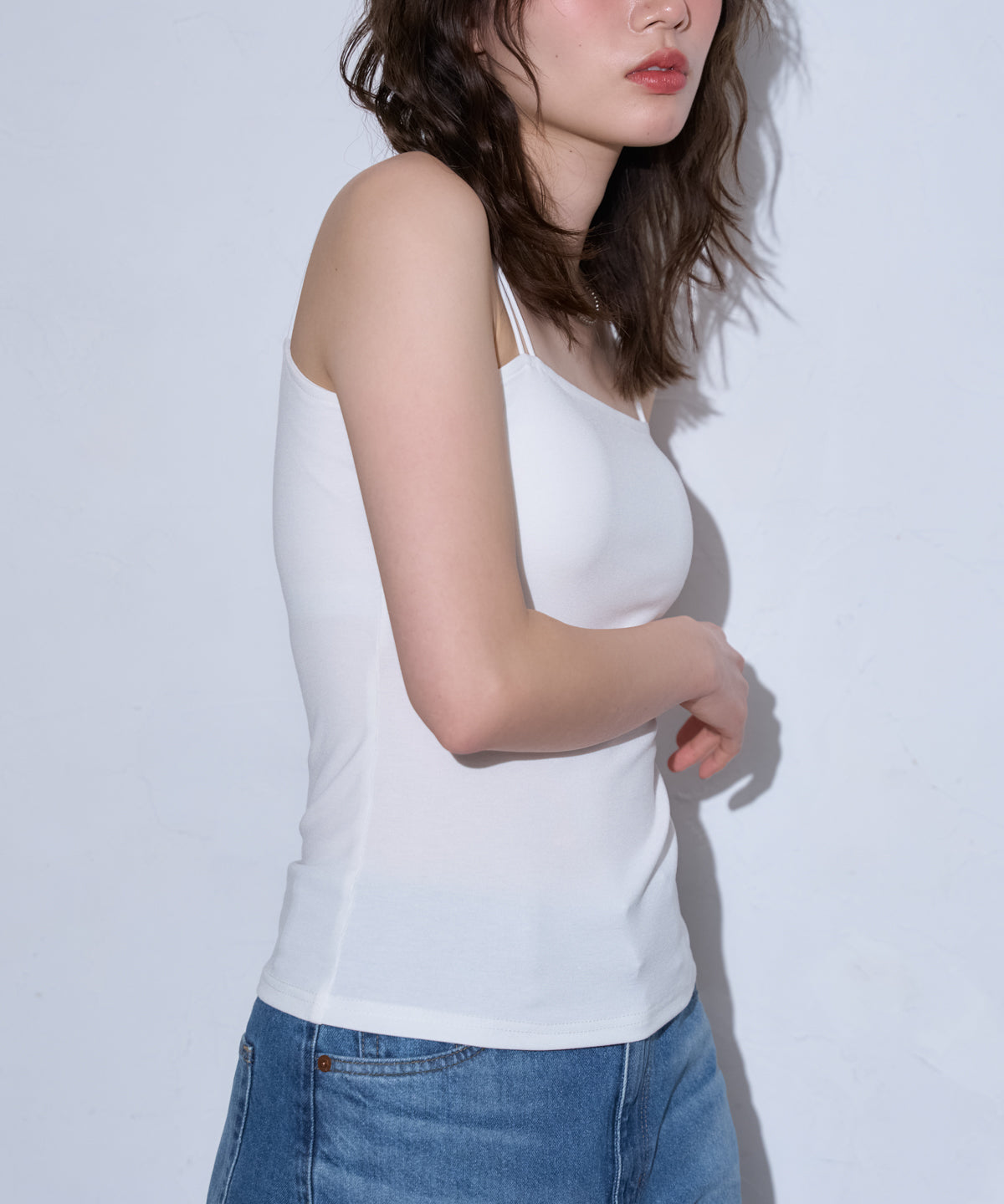 カップ付きダブルストラップキャミソール/ベアトップ