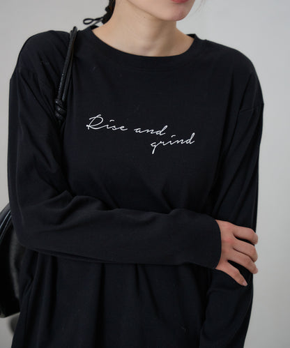 手描き風ロゴ 長袖Tシャツ / スーパーストレッチ