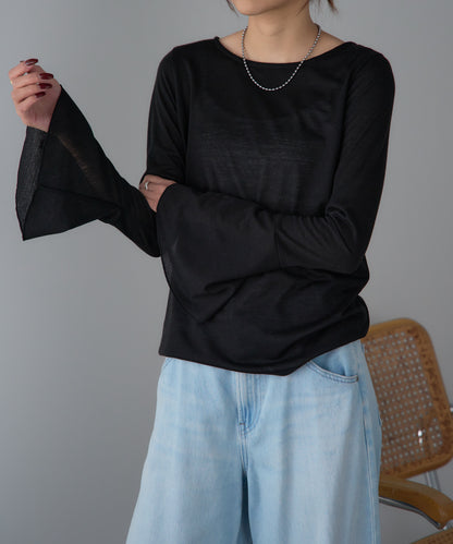 フレアスリーブトップス