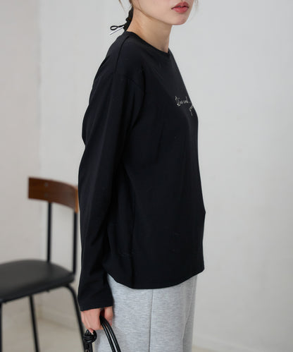 手描き風ロゴ 長袖Tシャツ / スーパーストレッチ