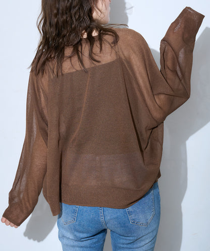 ロゴプリントシアーニット