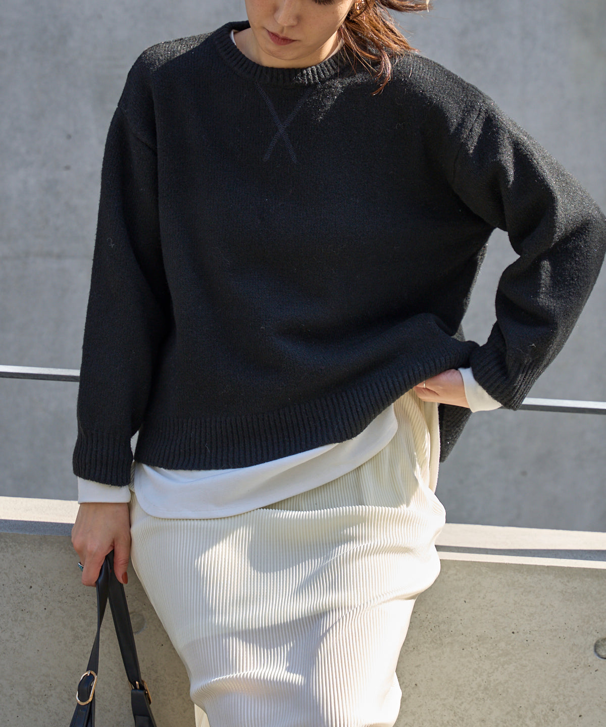 ウール混 オーバーサイズニット