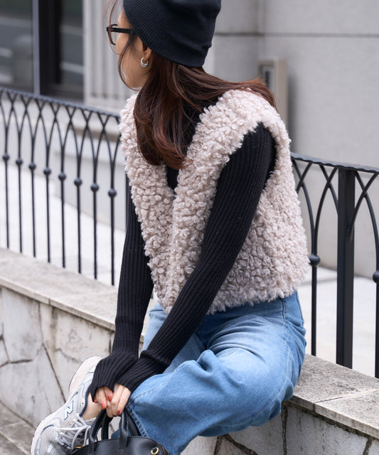 【予約販売】前後2way プードルボアベスト