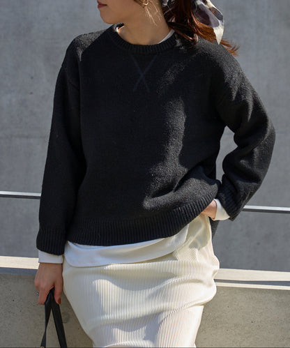 ウール混 オーバーサイズニット