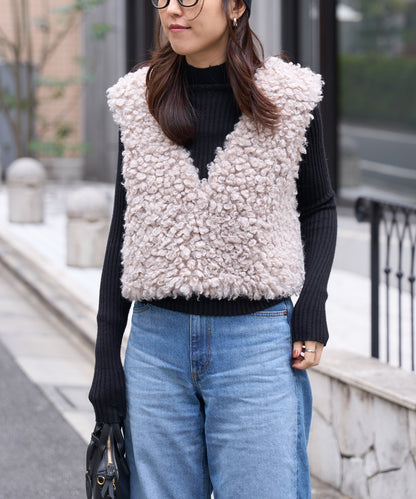 前後2way プードルボアベスト