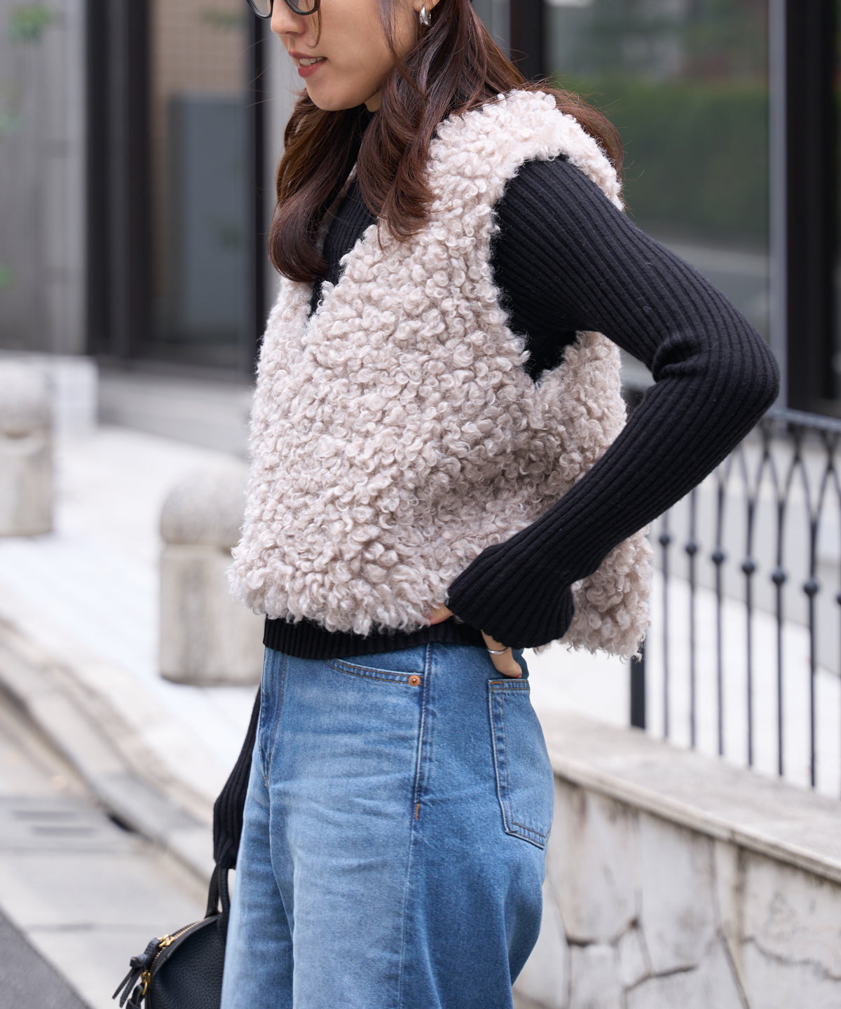 前後2way プードルボアベスト