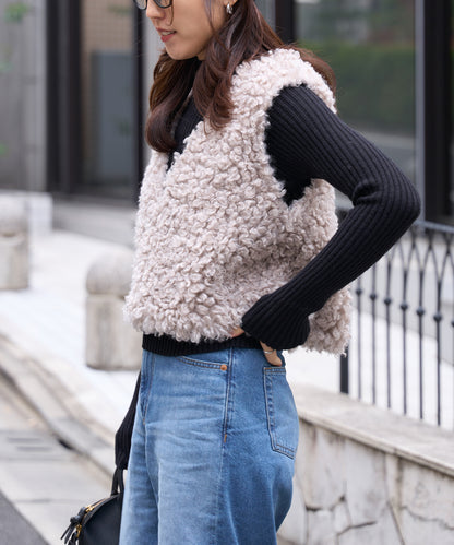 前後2way プードルボアベスト