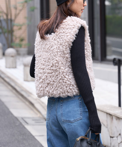 前後2way プードルボアベスト