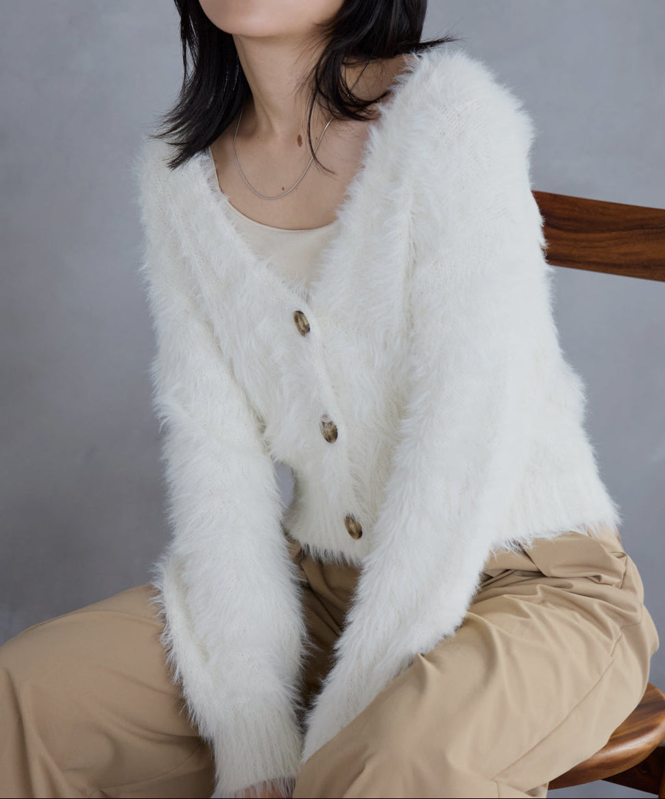 シャギーニットカーディガン