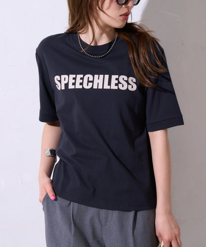 サイロコットン ロゴプリント5分袖Tシャツ
