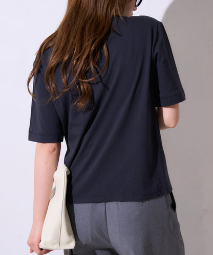 サイロコットン ロゴプリント5分袖Tシャツ