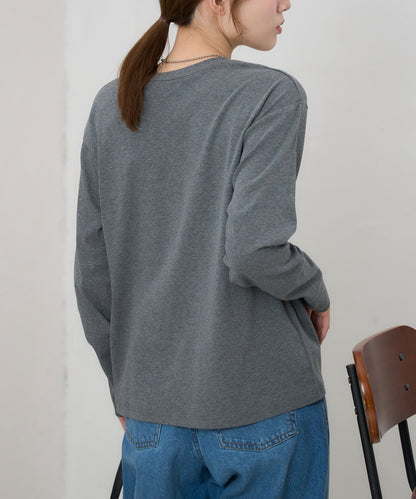 手描き風ロゴ 長袖Tシャツ / スーパーストレッチ
