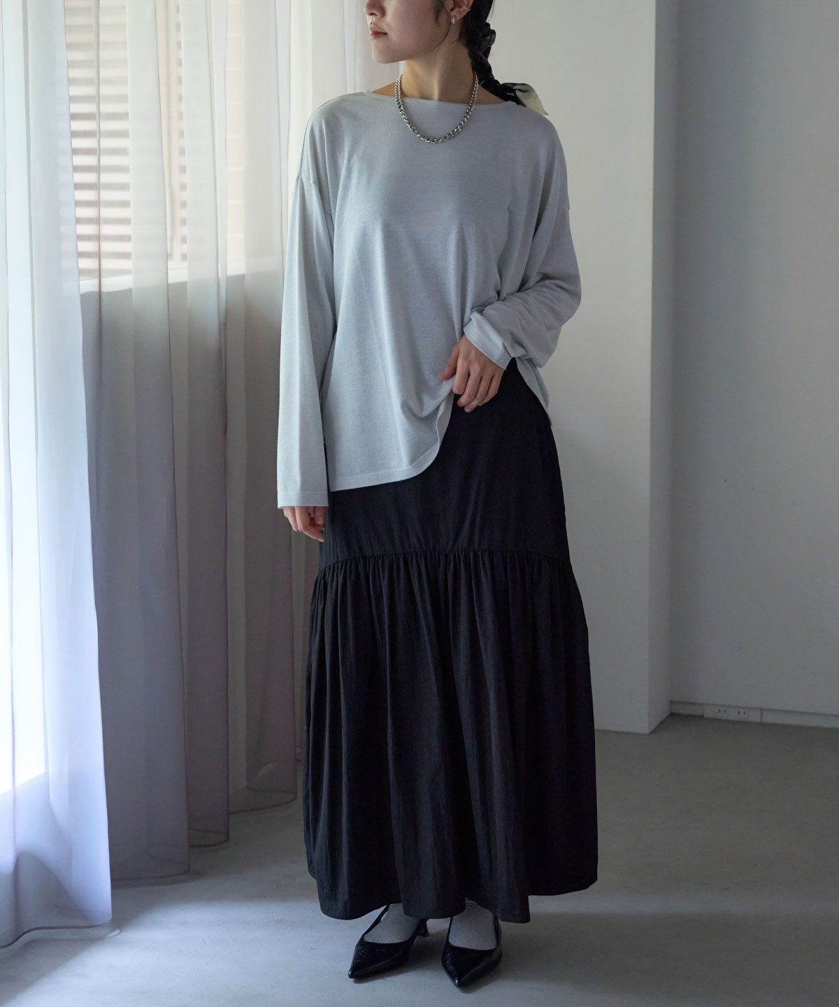 ラウンドギャザーロングスカート
