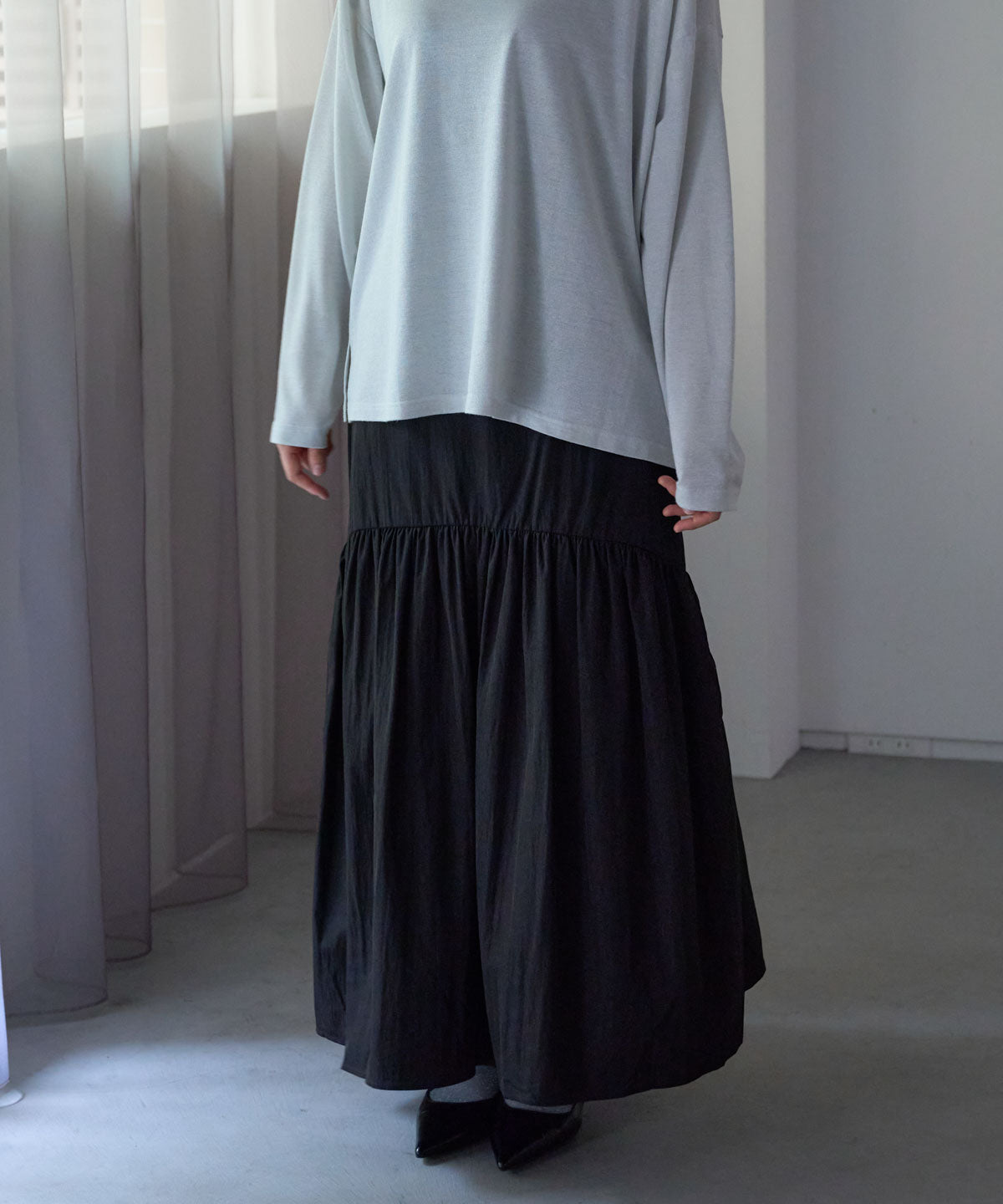 ラウンドギャザーロングスカート