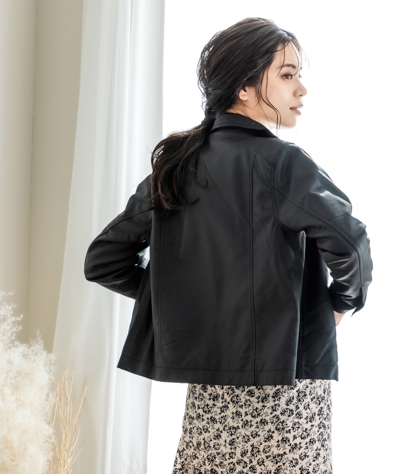 フェイクレザーライダースジャケット