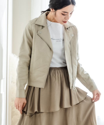 フェイクレザーライダースジャケット