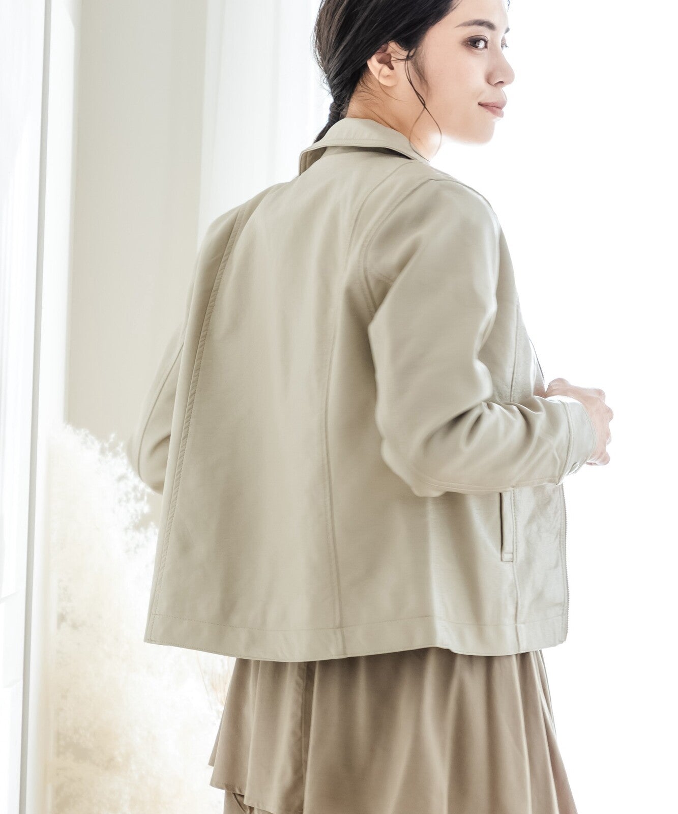 フェイクレザーライダースジャケット