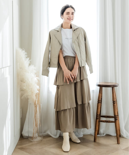 フェイクレザーライダースジャケット