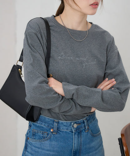 手描き風ロゴ 長袖Tシャツ / スーパーストレッチ