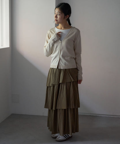 Vネックラメカーディガン