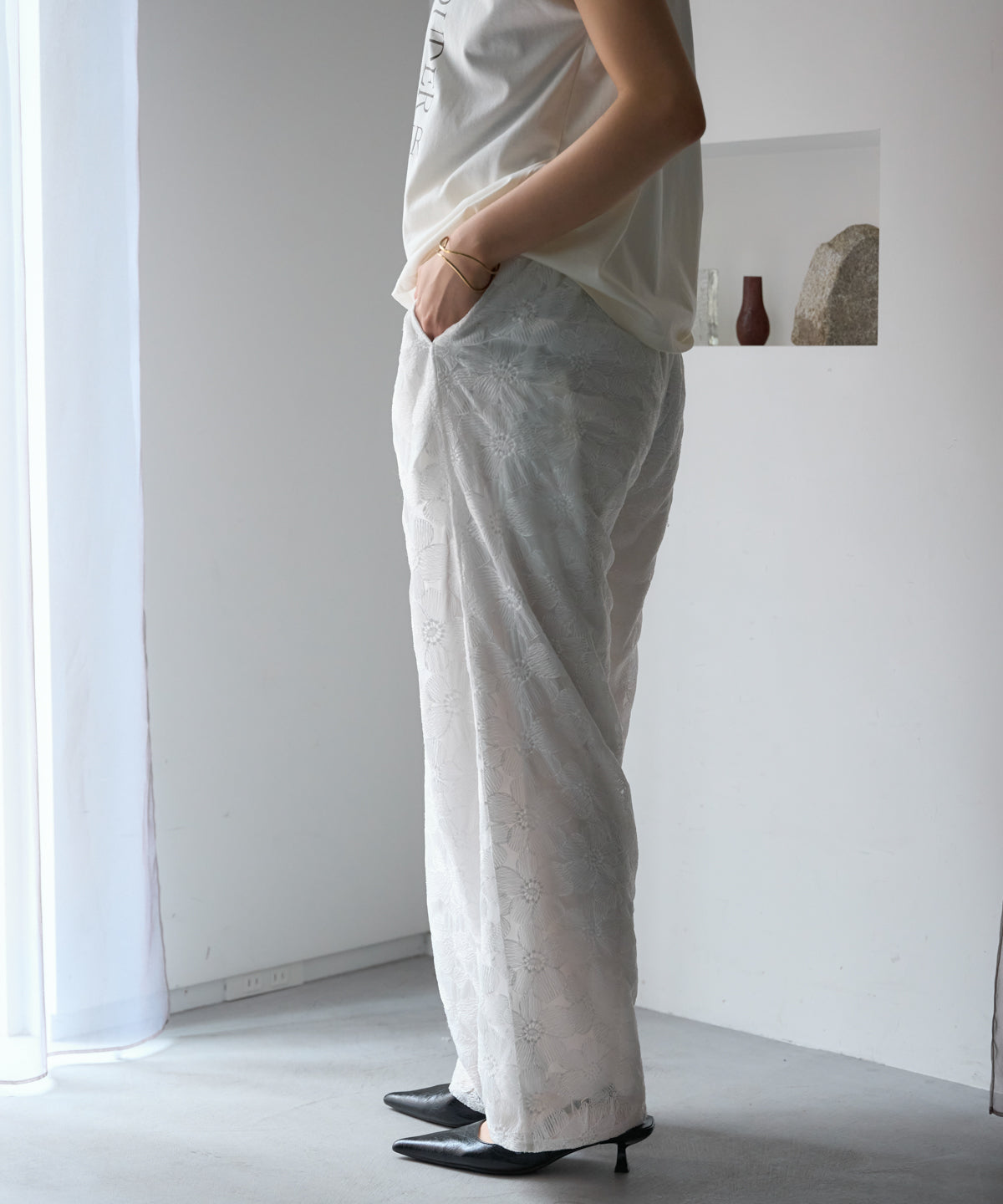 レースワイドパンツ/セットアップ対応