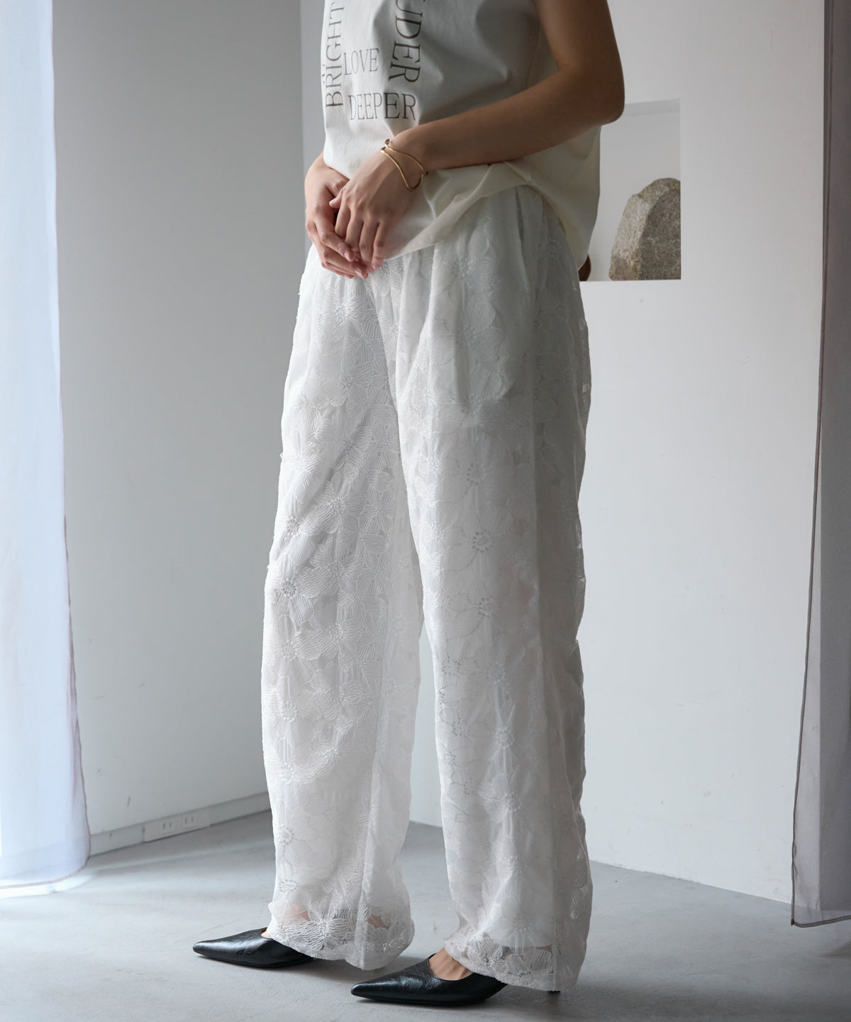 レースワイドパンツ/セットアップ対応