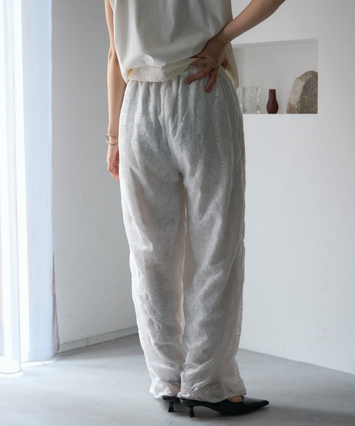 レースワイドパンツ/セットアップ対応